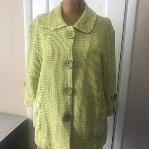 Focus Cotton Waffle Jacket - Lime, M